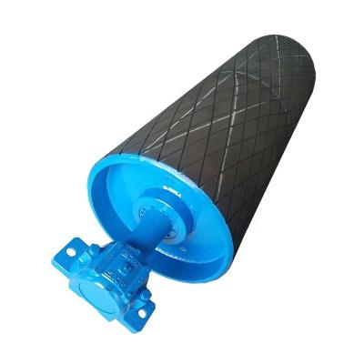 China Building Material Shops Deceleration Rubber Drum Driving Conveyor Pulley For Mining Industry for sale