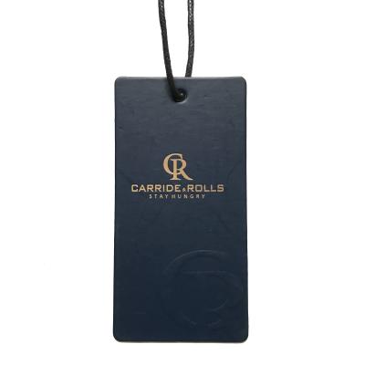 China Customized Viable High Quality Brand Logo 3D Embossed Apparel Hangtag for sale