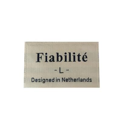 China Eco-friendly Washable Cheap High Density Logo Custom End Fold Sewing On Tags Woven Label For T Shirt Garment Woven Label for sale