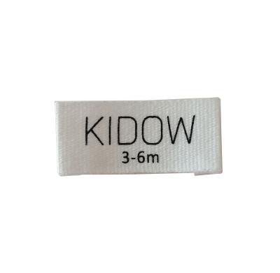 China High quality custom washable brand logo white soft end fold original cotton printed main label wash care labels main label for clothing for sale