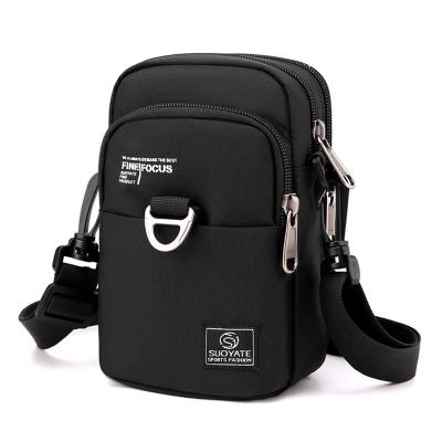 China Fashoion Fashion 3 Layers Men Small Shoulder Bag High Quality Durable Nylon Men's Handbag Portable Messenger Bag Flap Mini Waist Bag for sale