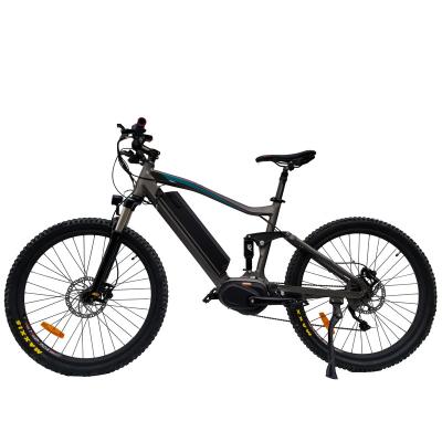 China Aluminum alloy bafang M420 mid drive 350W motor dual suspension battery power mountain electric bicycle for sale