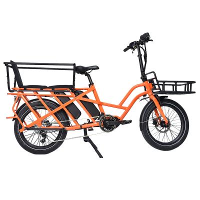 China Hot Selling 20 Battery Electric Dual Tire Aluminum Alloy Factory Cargo Bicycle 48v 500W Electric Bike For Adult for sale