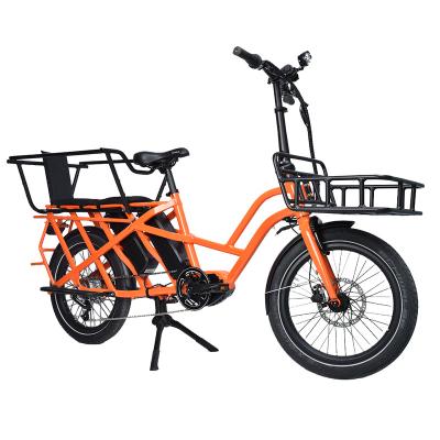 China Best quality aluminum alloy 20 inch double tire lithium battery electric cargo bike bafang motor for sale