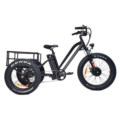 China New Design 3 Wheel Multifunctional Cargo Electric Bike, 48V 500W Fat Tire E-delivery Bike With Box for sale