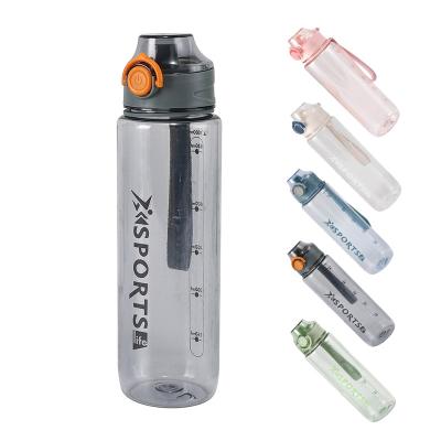 China 2022 New Design 800ml Viable Clear PC Plastic Fitness Sport Drinking Transparent Water Bottle With Lid for sale