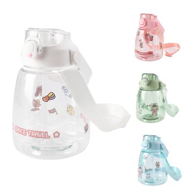 China Good Price Viable Kids Customize Clear 1100ml Flashy Big Belly Water Bottle With Cartoon Sticker for sale