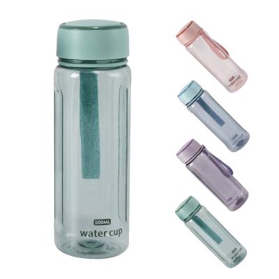 China Sustainable Factory Supplier Wholesale Easy Carry 500ml Capacity Small Space Plastic Transparent Bottle for sale