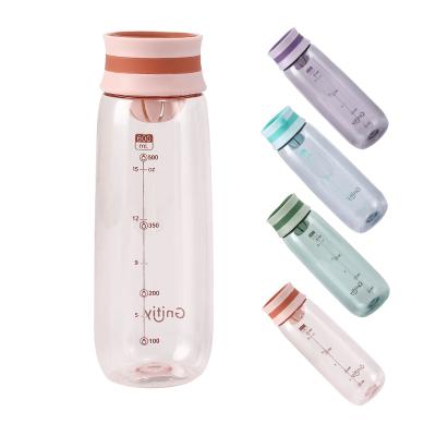 China New Viable Camping Portable Transparent Leakproof Bottle Travel Outdoor Sport Juice Bottle Square Frosted Plastic Water Bottle for sale