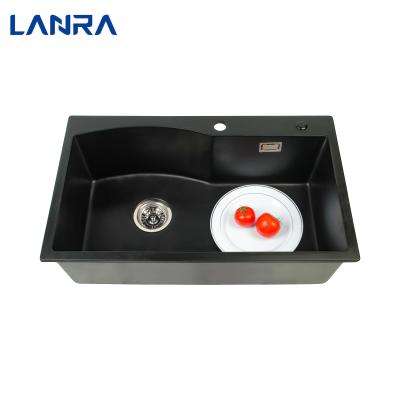 China Without Faucet Double Bowl Granite Kitchen Sink for sale