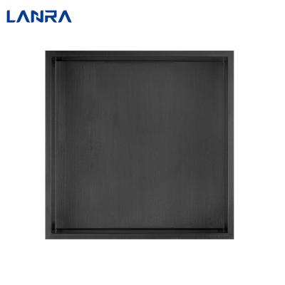 China High Quality Handmade Matte Black Stainless Steel Shower Bathroom Wall Cabinet for sale