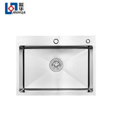 China Without Faucet Family Stainless Steel Handmade Kitchen Sink With Faucet Hole for sale