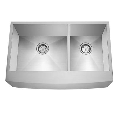 China Chinese Best Commercial 1.5m Stainless Steel Double Bowl Basin Faucet Farmhouse Cheap Apron Front Priceless Sink for sale