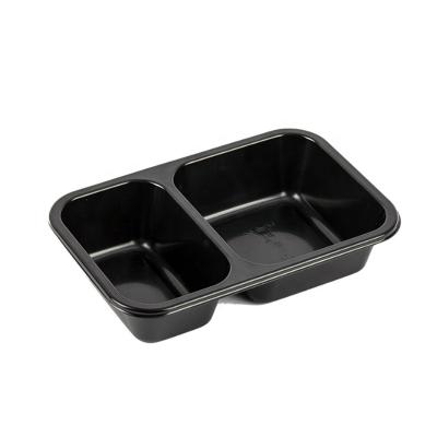 China Eco-friendly CPET Black Disposable Compartment Microwave / Blister Food Container Meal Baking Wrapping Tray for sale