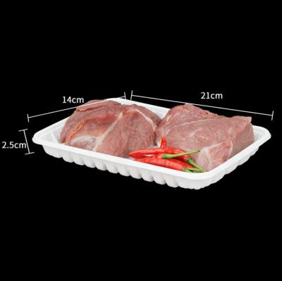 China Disposable Eco-friendly Recycle RPP/PP Rectangular Fruit and Vegetable Display Food Box Blister Plastic Packaging Meat Tray Supermarket for sale