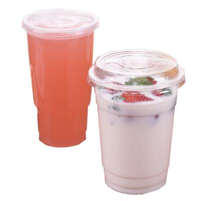 China Factory direct old fashioned single wall custom printed transparent plastic cup with lid for sale