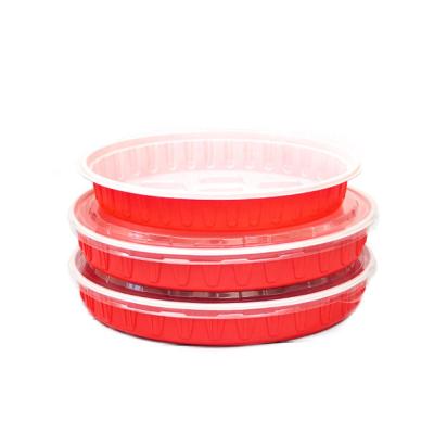 China Sustainable Food Container PP Disposable Round Plastic Dumplings Take Out Lunch Box for sale