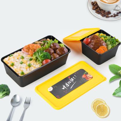 China Viable Cheap Disposable Bento Lunch Storage Plastic RPP/pp Takeout Microwavable Food Packaging Box for sale