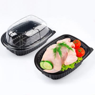 China Microwaveable Microwavable Plastic Container Food RPP/pp Roast Chicken Disposable Takeout Packaging Box for sale