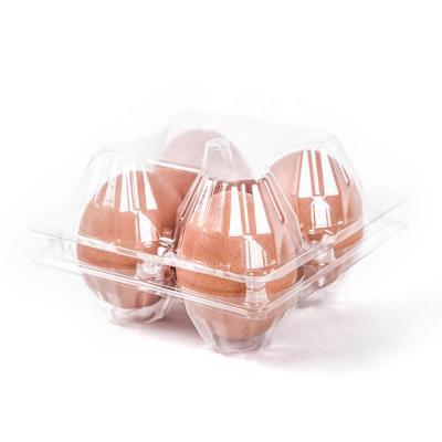 China Eco-friendly Disposable Plastic Chicken Packing Crates Tray Fresh Egg Rack Customized 4 Egg Packing Packs for sale