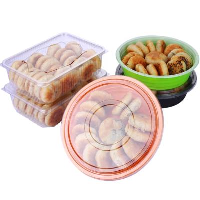 China Clear Plastic Disposable Round Pastry Container RPET / PET Cake Packaging Boxes With Lid for sale