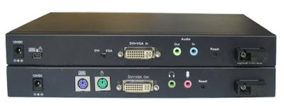 China Prolongamento de KVM& DVI+VGA sobre a fibra (pare a produção) à venda