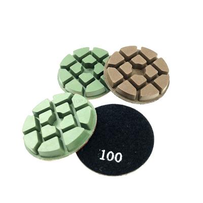 China High Performance Diameter 3 Inch Or 4 Inch Wet Used Resin Diamond Polishing Pads For Polishing Terrazzo Stone Concrete Flooring for sale