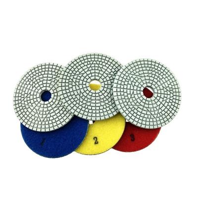 China Diameter 100mm Or 125mm Flexible Polish Granite Polishing Diamond Polishing Pad For Granite for sale