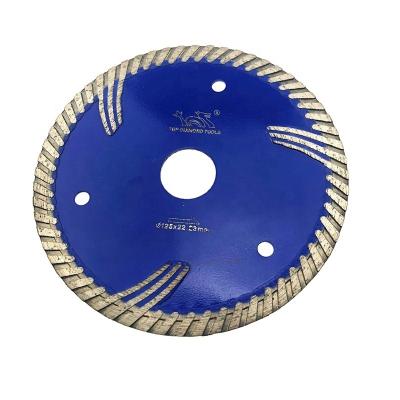 China Hot Pressed Turbo Diamond Cutter With Side Protective Cuttin Wet Or Dry European Granite Teeth For Cutting Granite Mable Sandstone for sale