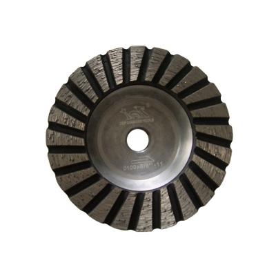 China Diameter 100mm Turbo Diamond Grinding Cup Wheel With Aluminum Aluminum Base For Granite Marble Grinding Stone for sale