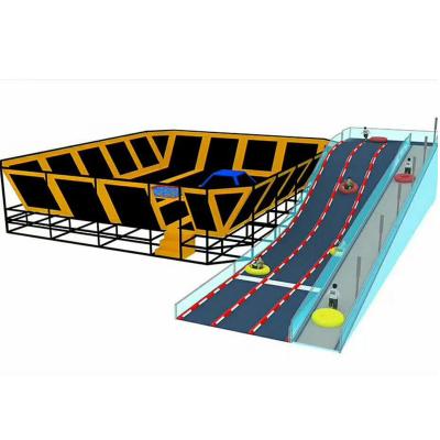 China Materials Diversity Materials Lattice Red Flip Diversity With Large Trampoline Large Trampoline Project Park Super Adult Playground Equipment for sale