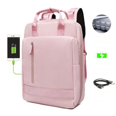 China With USB Dating Party USB Travel Filler Notebook Large Storage Capacity Waterproof Bag Casual School Bag Female Trolley Backpack for sale