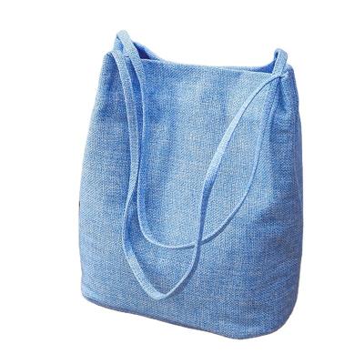 China New Fashion Original Handmade Cotton Single Shoulder Canvas Student Casual Beach Bucket Bag for sale