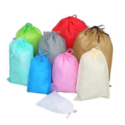 China Eco-friendly Printed LOGO Shoes Clothing Toy Storage Drawstring Dustproof Nonwoven Pouch for sale