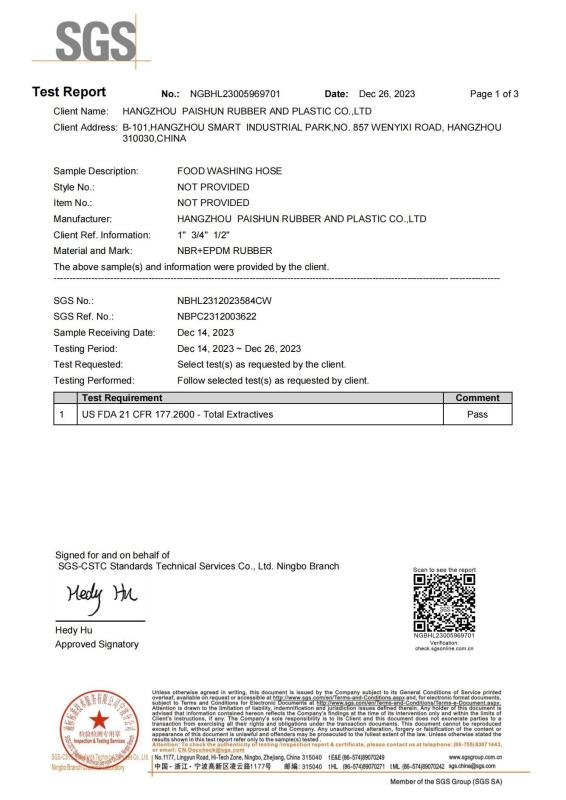 FDA - Hangzhou Paishun Rubber & Plastic Co., Ltd