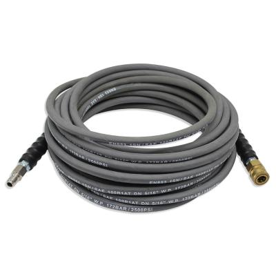 China 3/8 X 50' 4000 Psi Pressure Washer Hose With Quick Connects In Grey And Black Colors for sale