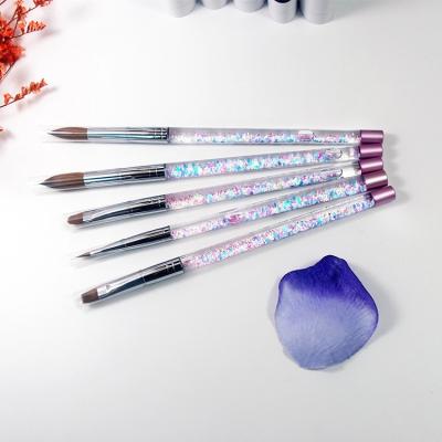 China Size 10 OEM Glitter Nail Art Brush Germany Kolinsky Acrylic Nail Art Brush 100% Pure Sable Sand Hair for sale