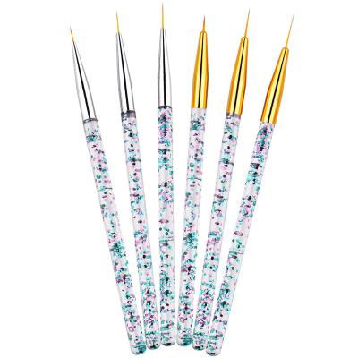 China Custom Acrylic Nail Art Liner Brush Set Nail Factory Quality Glitter Grip Gel 3PCS/Set for sale