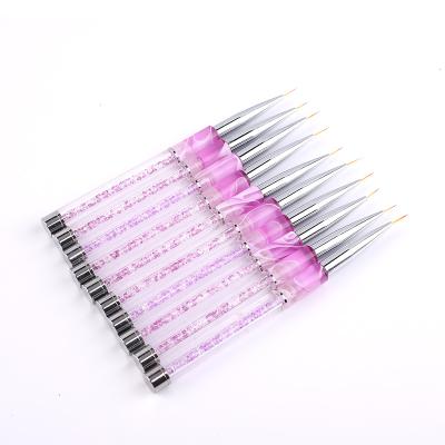 China NAIL Diamond Handle High Quality Acrylic Line Pen Nail Art Liner Brush 9 Millimeter Nail Drawing for sale