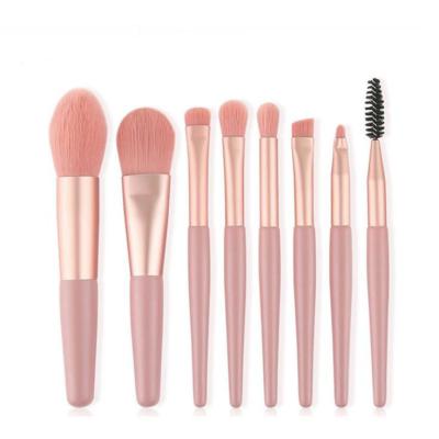 China Angular Blush Factory Price 8pcs Wood Make Up Brushes Beauty Nylon Hair Professional Need Makeup Brush Set for sale