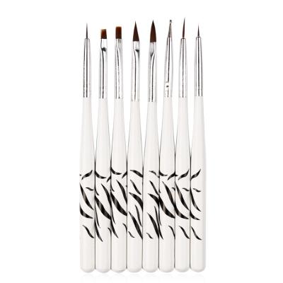 China Professional UV Nail Art Zebra Nail Gel 8pcs Nail Brush Pen Polish Painting Drawing Brush for sale