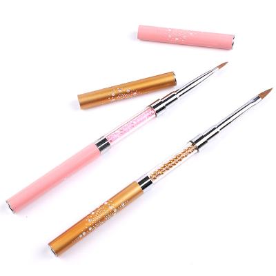 China High Quality Double Sided Diamond Handle 3D Nail Art Painting Acrylic Nail Art Brush for sale