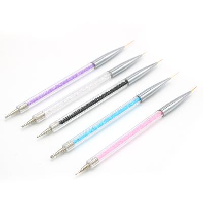 China Hot Popular NAIL Pearl 5pc Handle Double-sides Nail Dotting Nail Art Liner Brush Tool Set for sale