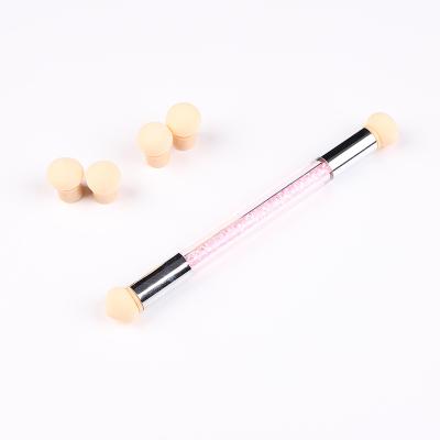 China Beauty Painting Tools Nail Brush Sponge Picking Dotting Gradient Pen Ombre Art Tools W/ Head Dual Tip for sale