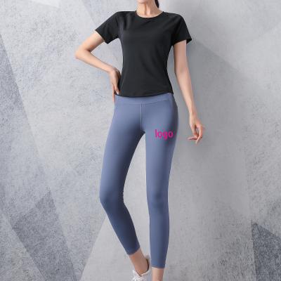 China Custom logo breathable seamless fitness waist sport tight yoga pants high with pocket gaiters for women for sale