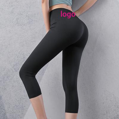 China Breathable Custom High Waisted Workout Gaiters Seamless 7/8 Length Panties Logo Yoga Gaiters for sale