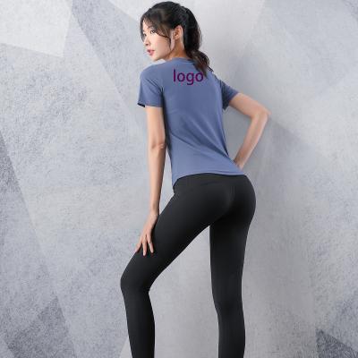 China Breathable High Quality Custom Colored Running Fitness Shirt Gym Workout Yoga Top Top For Women for sale