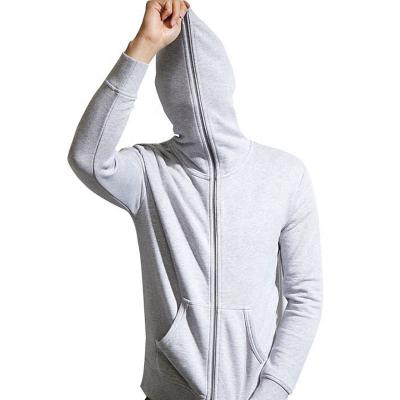 China Custom Men's Casual Full Face Anti-Wrinkle Single Zipper Anti-Wrinkle Full Zip Up Hoodie for sale