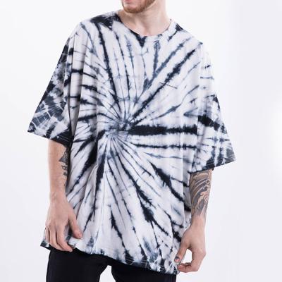 China Top Quality T Shirt Men's Oversized Anti-Wrinkle Drop Shoulder Anti-Wrinkle Tie Dye Hip Hop T-Shirt for sale