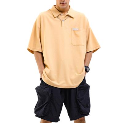 China Custom Anti-Wrinkle Wholesale Hip Hop Anti-Wrinkle Shape Oversize Men's Short Sleeve Polo T-Shirt for sale